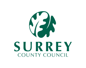 Surrey County Council Logo with Between Us app sign up link